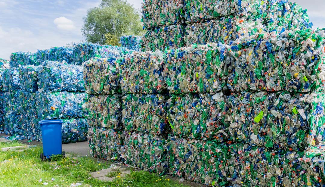 large piles of plastic waste 